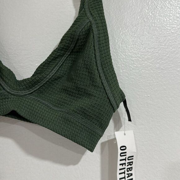 Urban Outfitters Olive Waffle Knit Bralette NWT - Picture 2 of 5